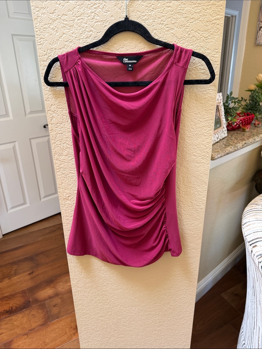 The Commons Women's Draped Sleeveless Top - Raspberry